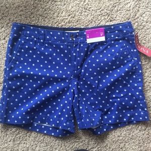 Blue and white dotted shorts NWT